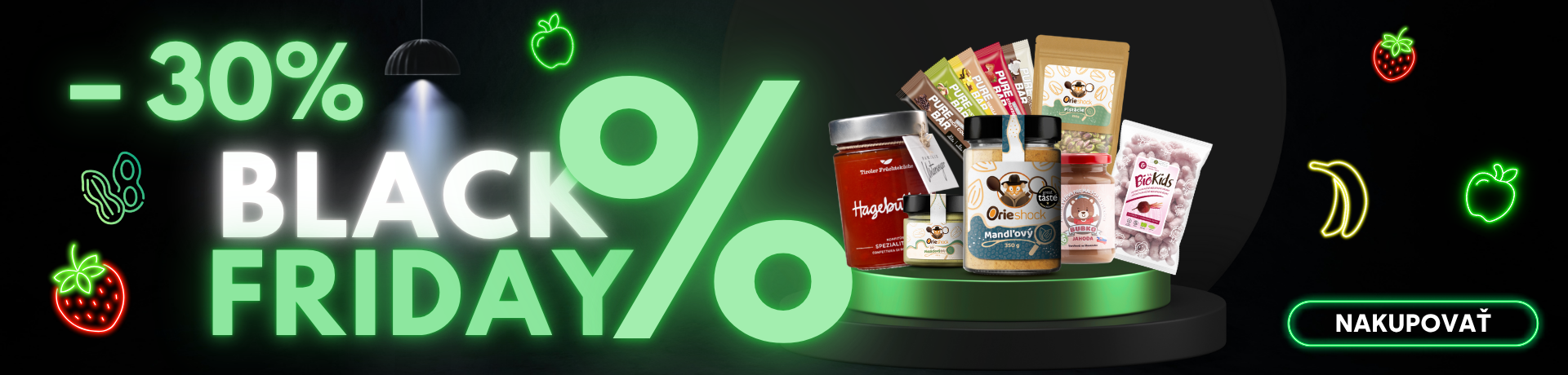 Black Friday akcia –30% na všetky produkty označené štítkom BLACKFRIDAY
