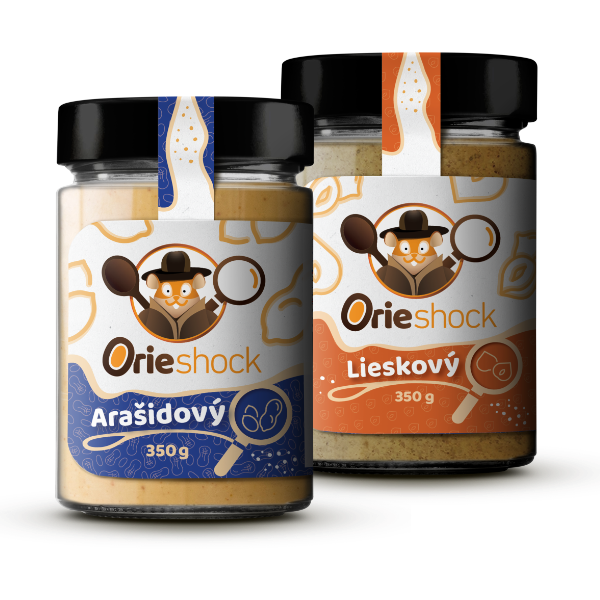 Orieshock arašidový 350g + Orieshock lieskový 350g